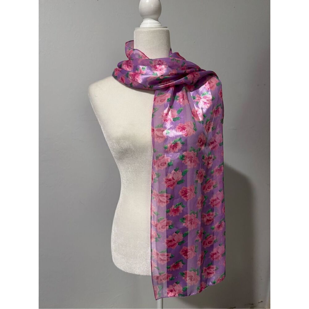Scarves pink floral - Picture 3 of 5